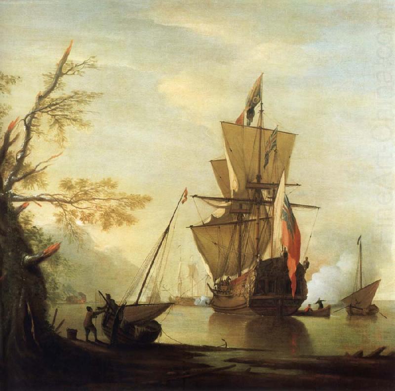 Stern view of the Royal Caroline, Monamy, Peter